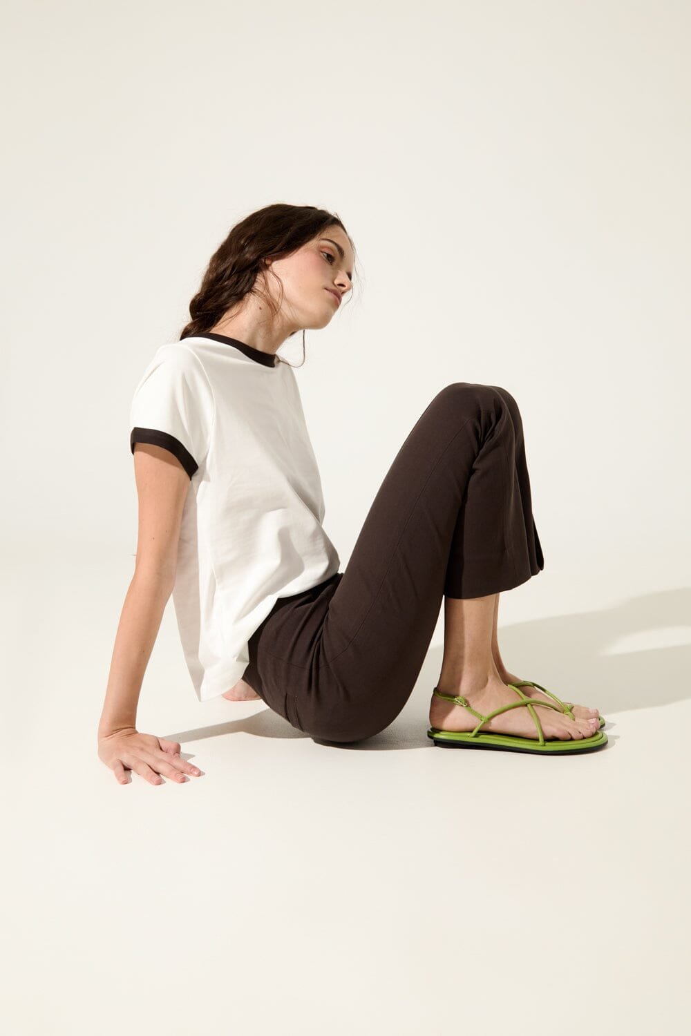 Alice Sandals in Green Leather